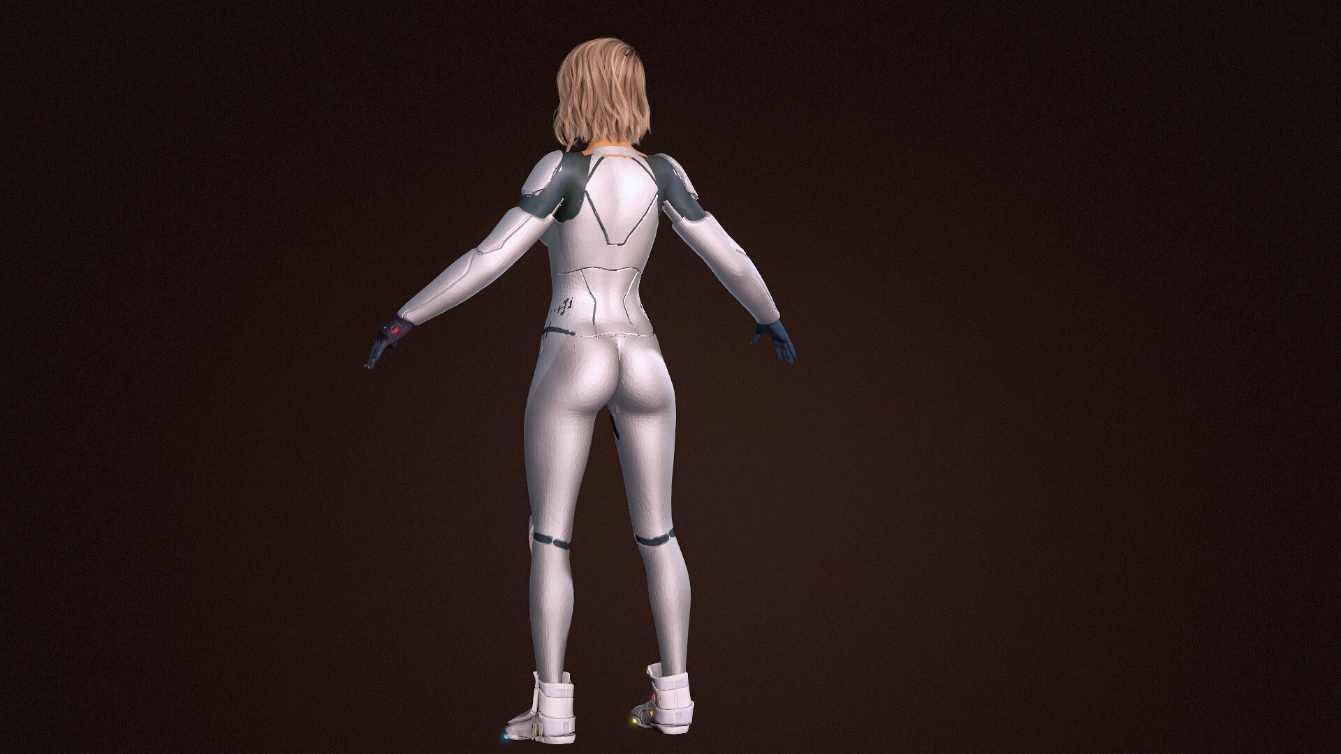 Fiction Girl Low-poly 3D model_3