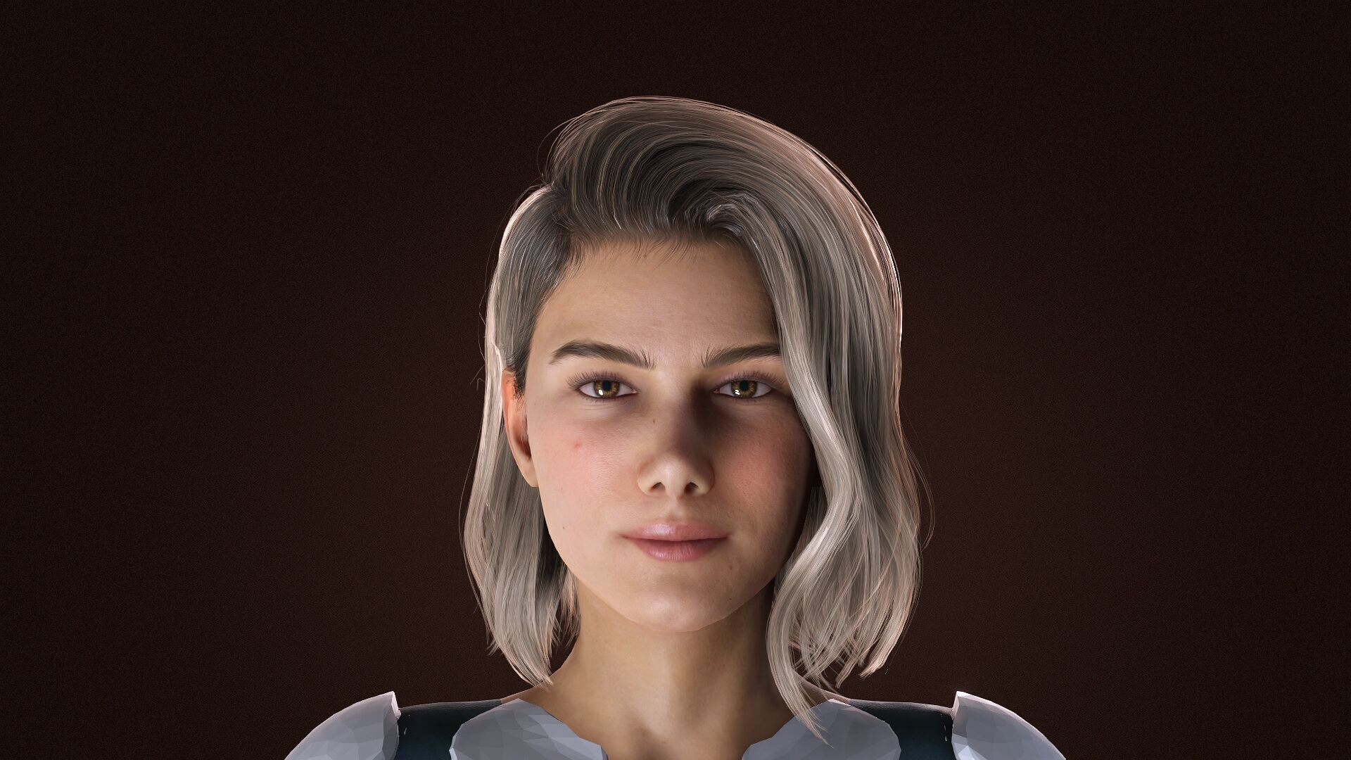 Fiction Girl Low-poly 3D model_5