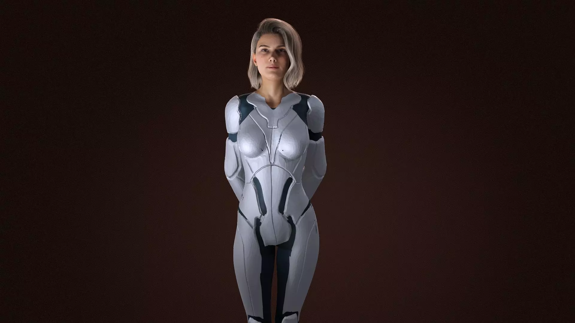 Fiction Girl Low-poly 3D model_0