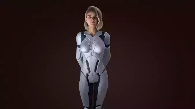 Fiction Girl Low-poly 3D model