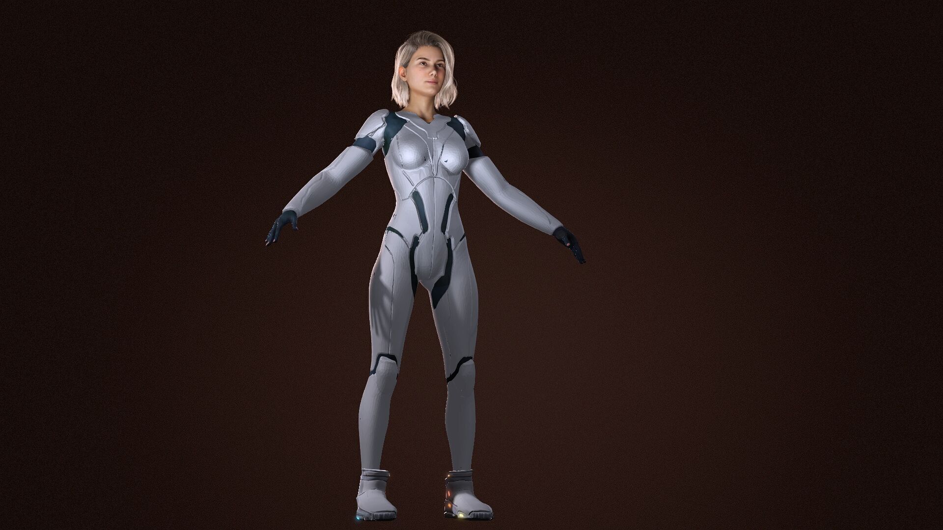 Fiction Girl Low-poly 3D model_4