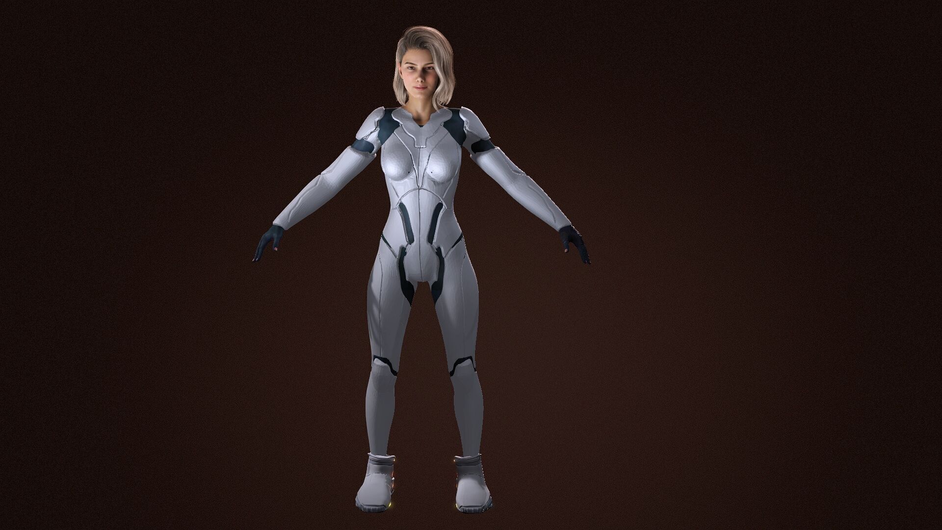 Fiction Girl Low-poly 3D model_1