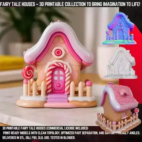 Fairytale Gingerbread Candy House 3D Model 3D print model