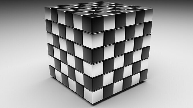 Checker Rubiks Cube 3D model