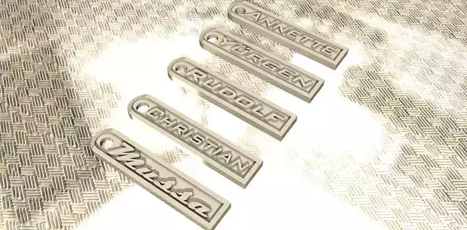 3d printing set of metal badges Free low-poly 3D model