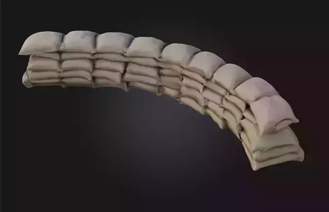 Sandbag Fortification Defensive Barrier Mode