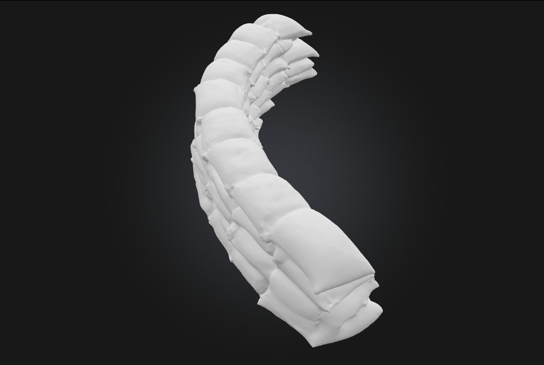 Sandbag Fortification Defensive Barrier Mode 3D model_6