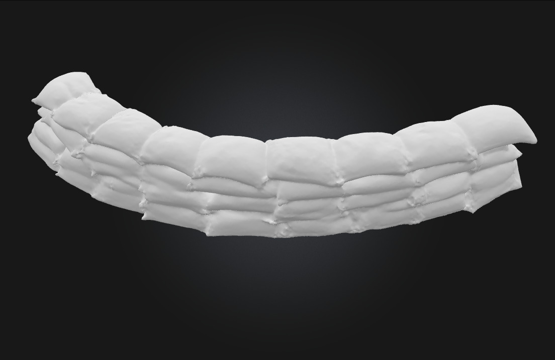 Sandbag Fortification Defensive Barrier Mode 3D model_7