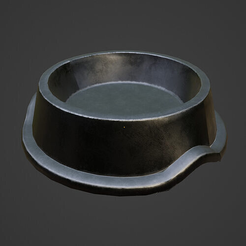 Metal Dog Bowl 06 Low-poly 3D model 6