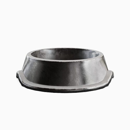 Metal Dog Bowl 06 Low-poly 3D model 2