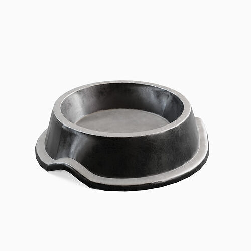 Metal Dog Bowl 06 Low-poly 3D model 5