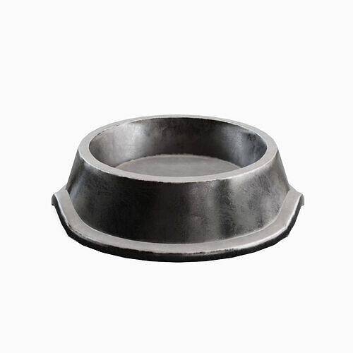 Metal Dog Bowl 06 Low-poly 3D model 4