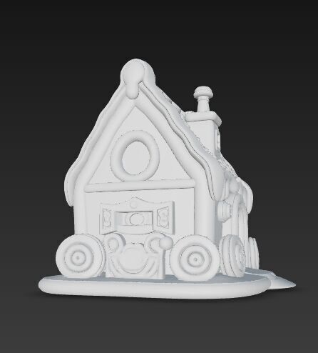 Fairytale Second Gingerbread Candy House 3D Model 3D print model_7