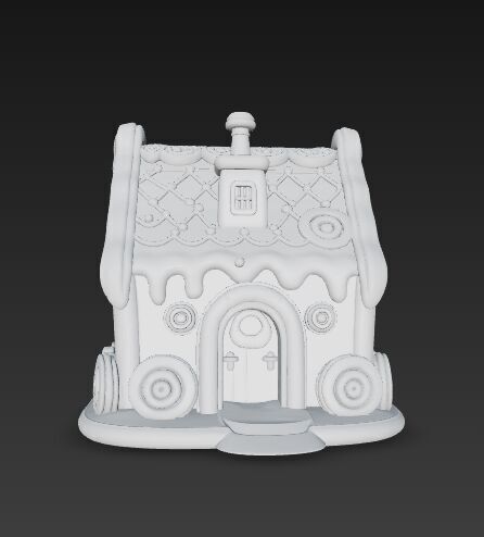 Fairytale Second Gingerbread Candy House 3D Model 3D print model_6