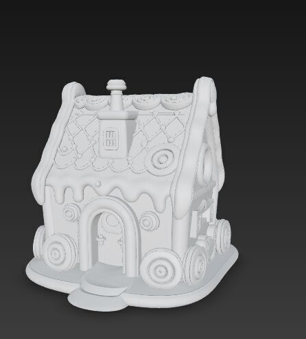 Fairytale Second Gingerbread Candy House 3D Model 3D print model_11