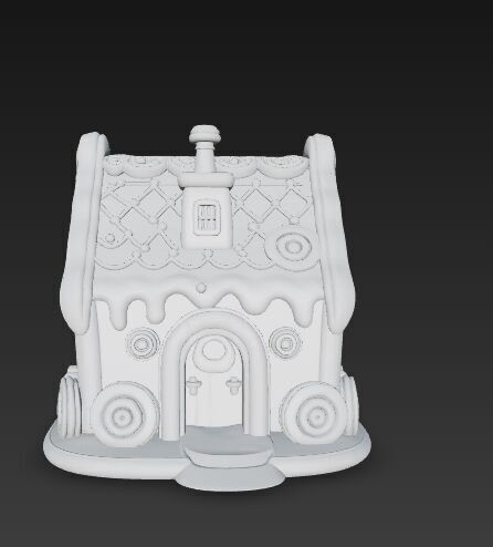 Fairytale Second Gingerbread Candy House 3D Model 3D print model_13