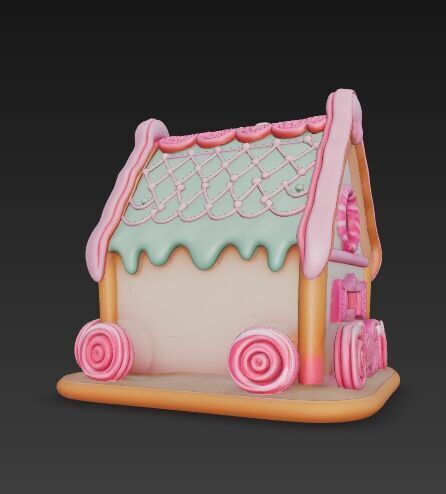 Fairytale Second Gingerbread Candy House 3D Model 3D print model_15