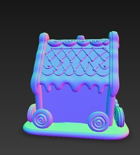 Fairytale Second Gingerbread Candy House 3D Model 3D print model_2