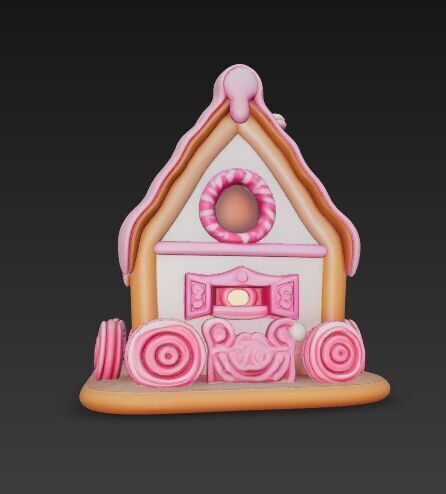 Fairytale Second Gingerbread Candy House 3D Model 3D print model_14