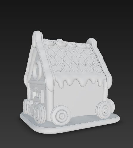 Fairytale Second Gingerbread Candy House 3D Model 3D print model_9