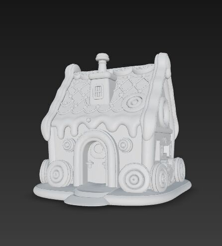 Fairytale Second Gingerbread Candy House 3D Model 3D print model_5