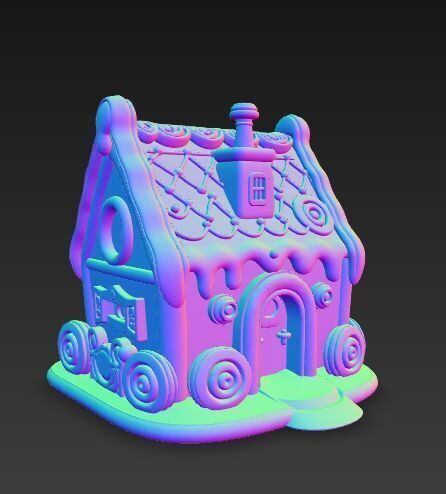 Fairytale Second Gingerbread Candy House 3D Model 3D print model_19