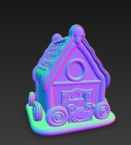 Fairytale Second Gingerbread Candy House 3D Model 3D print model_20
