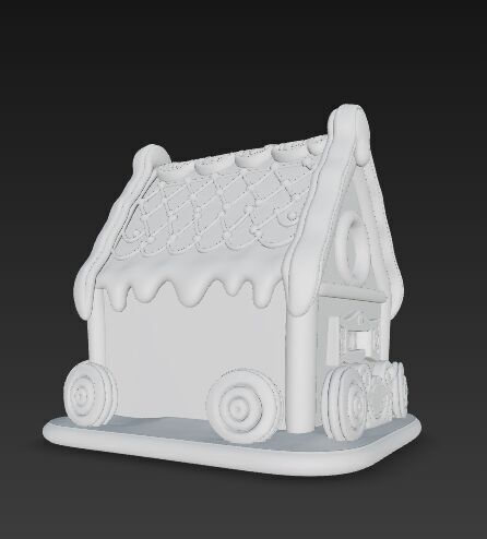 Fairytale Second Gingerbread Candy House 3D Model 3D print model_8