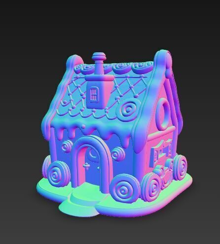 Fairytale Second Gingerbread Candy House 3D Model 3D print model_4