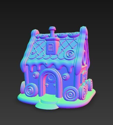 Fairytale Second Gingerbread Candy House 3D Model 3D print model_18