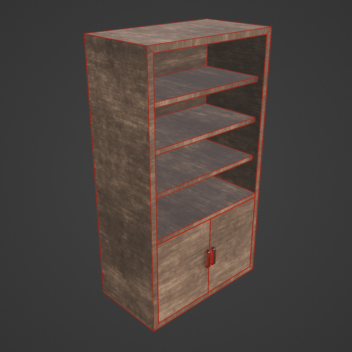 Old Shelf 05 Low-poly 3D model_7