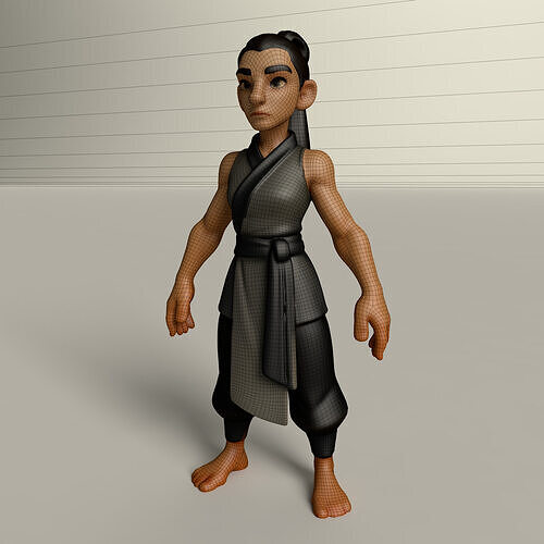 Stylized Game Ready Human Character Rigged named Forta Low-poly 3D model