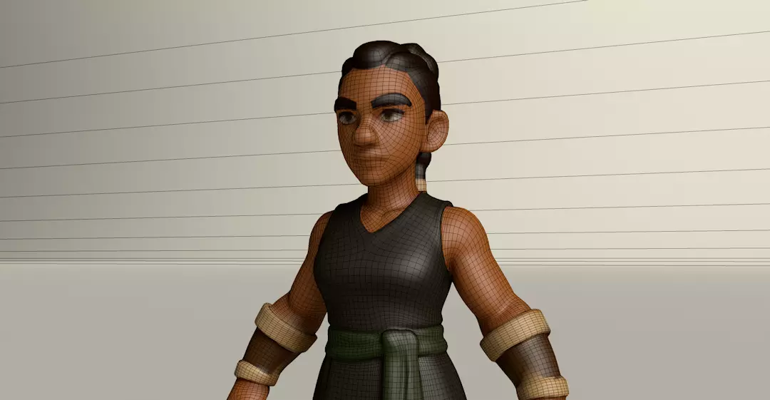Stylized Game Ready Human Character Rigged named Geladita Low-poly 3D model_0