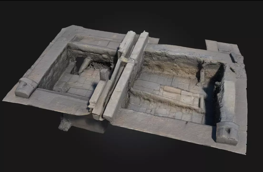 Excavation Site Blueprint Archaeological Layout Model 3D model_0