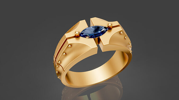 lux man ring silver gold jewelry printable model design  3D print model