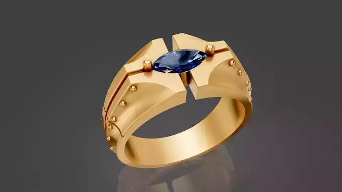 lux man ring silver gold jewelry printable model design 