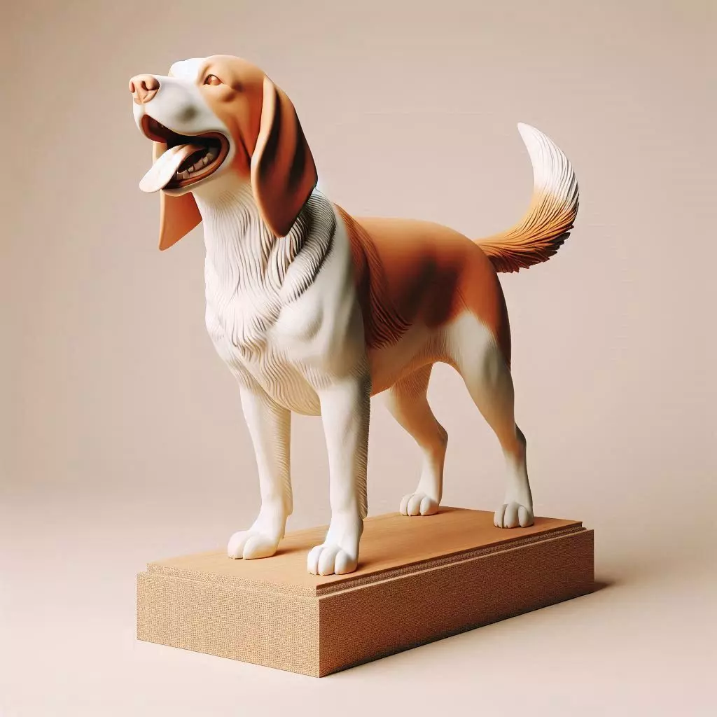 925  Color 3D Model of a Laughing Beagle Dog  pug 3D print model_0