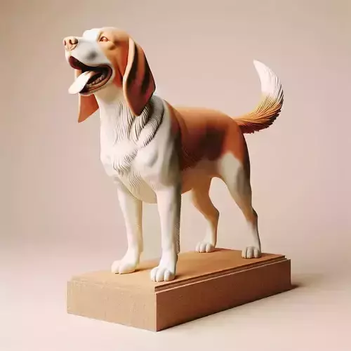 925  Color 3D Model of a Laughing Beagle Dog  pug