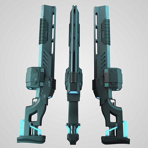 Sci-fi Photonic shotgun Low-poly 3D model