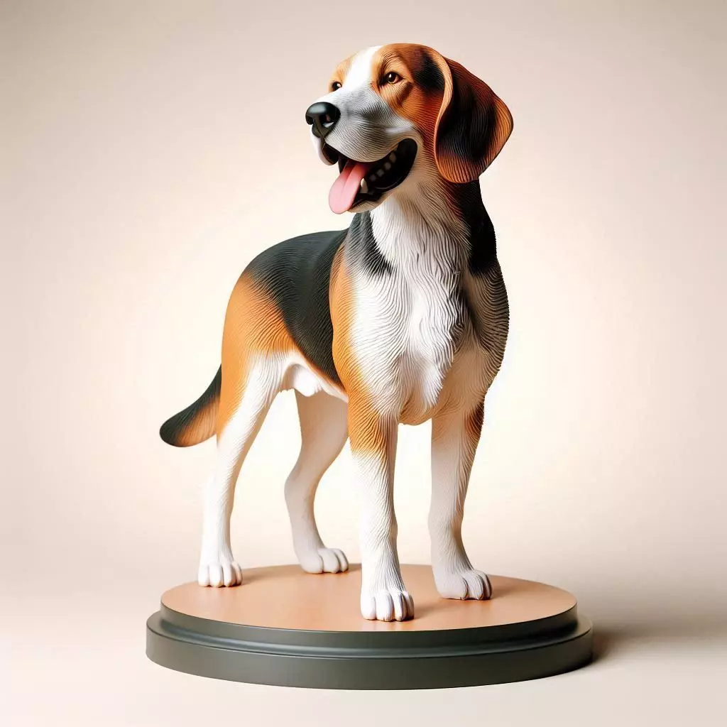 926 Color 3D Model of a Laughing Beagle Dog dachshund 3D print model_0