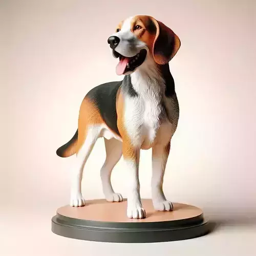 926 Color 3D Model of a Laughing Beagle Dog dachshund