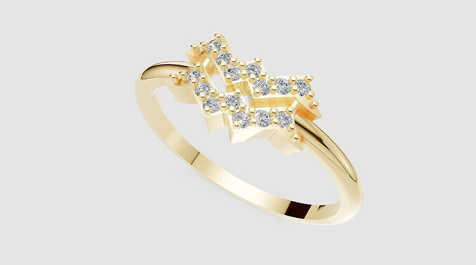 Crown Ring 3D print model