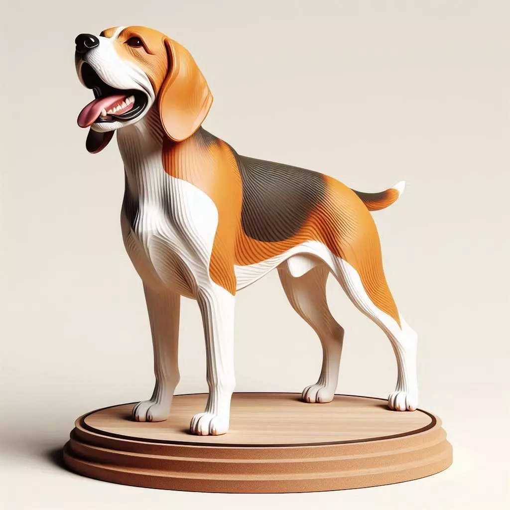 927 Color 3D Model of a Laughing Beagle Dog pug 3D print model_0