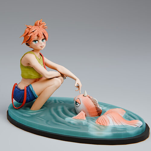STL FREE- ANIME-Misty -POKEMON - Water Free 3D print model
