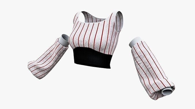 Womens Top and Sleeves Low-poly 3D model