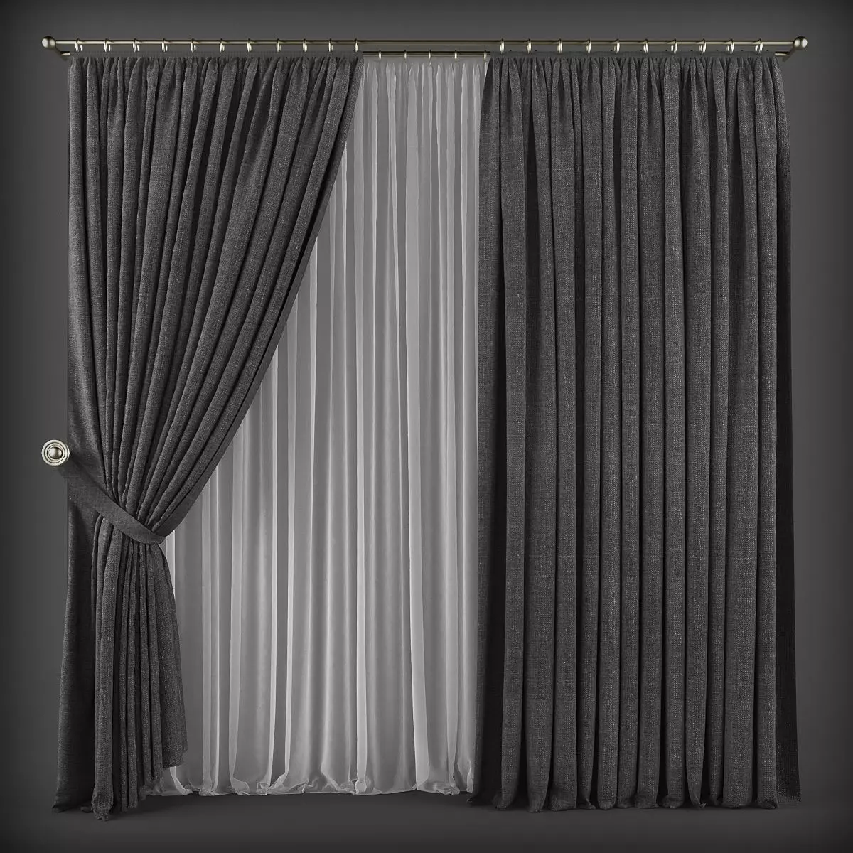 Curtain 3D model 179 Low-poly 3D model_0