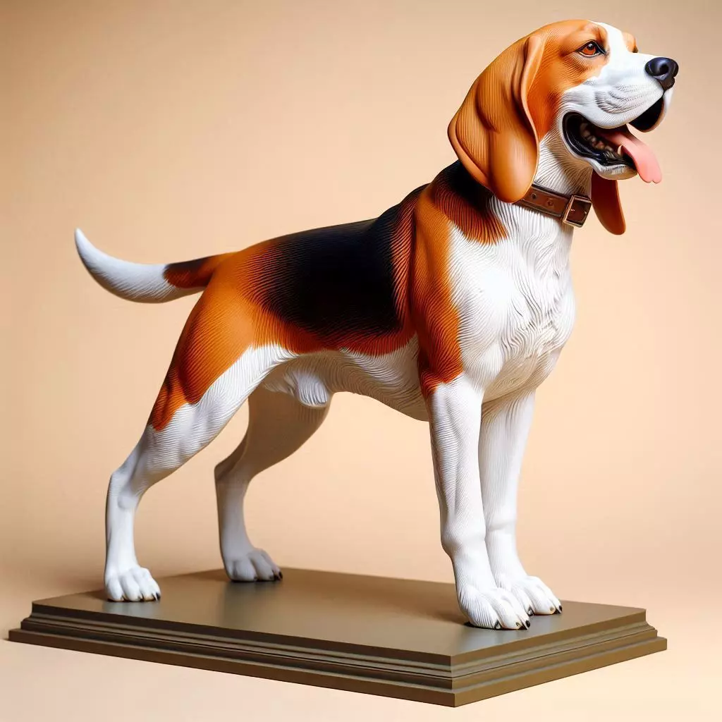928 Color 3D Model of a Laughing Beagle Dog pug 3D print model_0