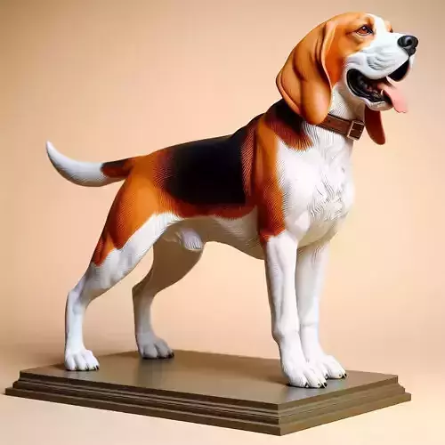928 Color 3D Model of a Laughing  Beagle Dog   pug