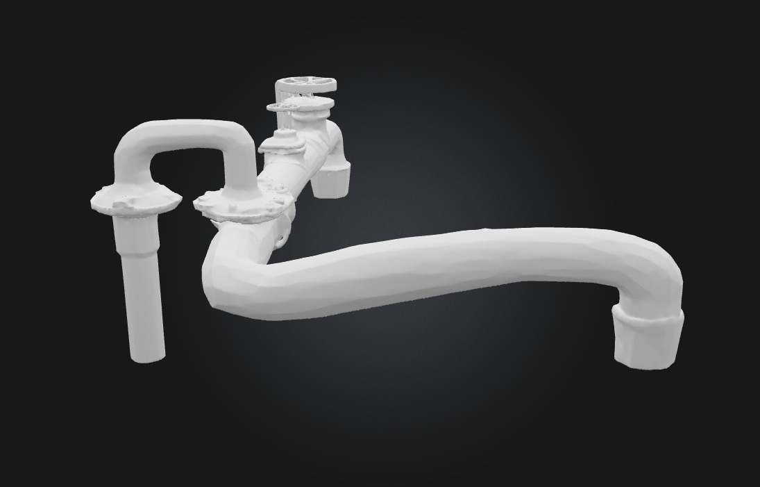 Rusty Industrial Pipe System Aged Utility Network 3D model_7