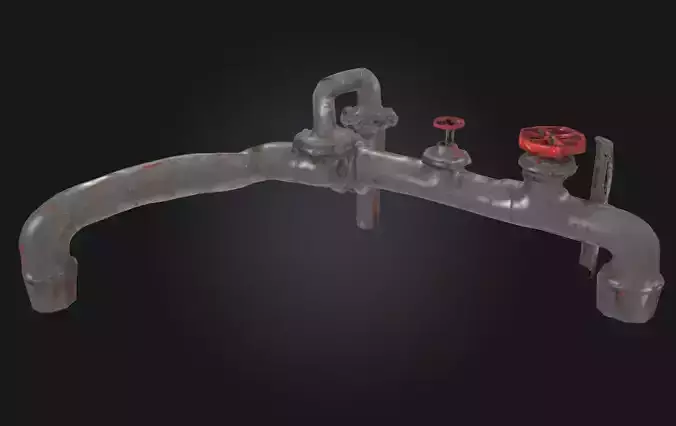 Rusty Industrial Pipe System Aged Utility Network